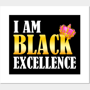 Black Woman Queen T-Shirt I Am Black Excellence Queen Posters and Art